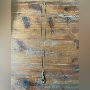 Silver Necklace with Amber Ombré Abstract Pendant